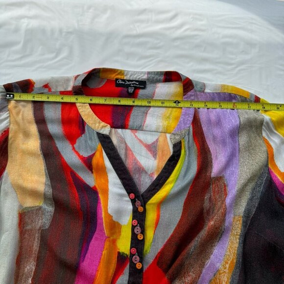 Claire Desjardins Art To Wear Colorful Tunic Blouse Long Sleeve Women's Size XXL - Picture 7 of 16